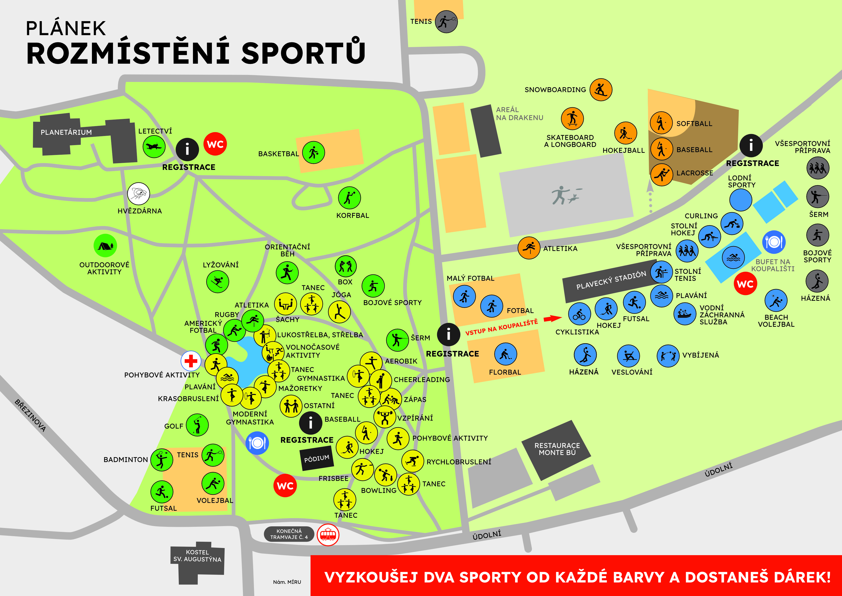 den náborů mapa sportů